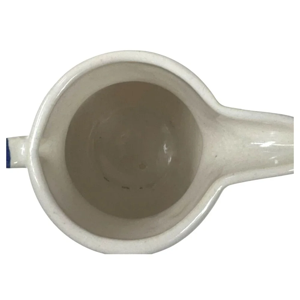 Stebner‎ Pottery 1995 Ceramic Creamer Pitcher Hand Painted Quimper Cottage VTG